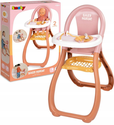 Karrige për kukulla Smoby Baby Nurse, për kukulla deri 42 cm, me vegla, rozë