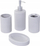 Set aksesorësh banjo qeramik, 4 copa, kafe