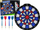 Сет за игра со стрели Zhiyu Toys Darts, дијаметар 27 cm, 4 пластични стрели, многуобоен