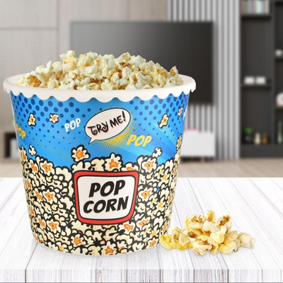 Enë për popcorn, 2.3L, e ripërdorshme, shumëngjyrëshe