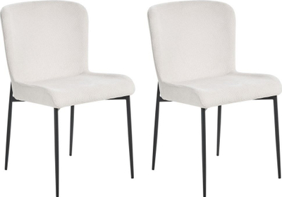 Set karrigesh ngrënieje Beliani Ada, 2 copë, metal, të bardha