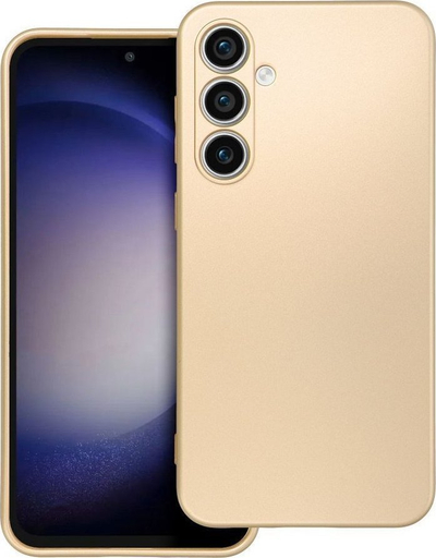 Kullë telefoni Metallic për Samsung Galaxy S23 FE, TPU, me pamje sateni, ngjyrë ari metalik