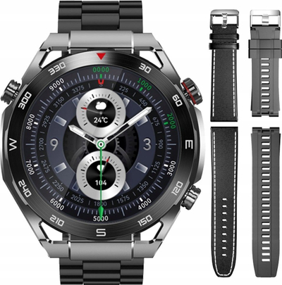 Паметен часовник Veltori VT100-1, екран 1.52\", Bluetooth 5.2, црн