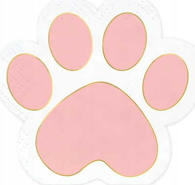 Peceta dekorative Party Deco Cat Paw, 15.5x14.5cm, 12 copë, e bardhë rozë
