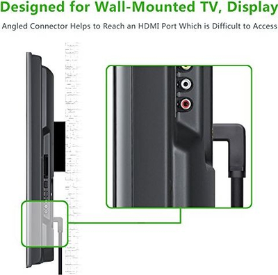 Kabllo HDMI UGREEN, 1m, 4K, me kënd 90°, e zezë