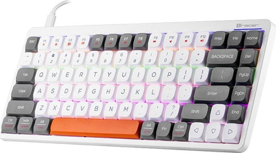 Tastierë mekanike Tracer Fina 84, TKL, RGB, bardh gri
