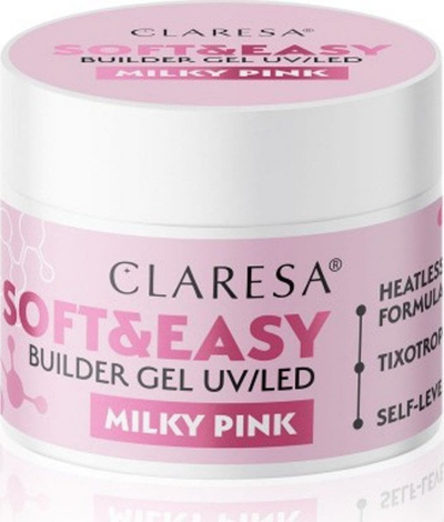 Xhel градежен за нокти Claresa Soft &amp; Easy, Milky Pink, 90g