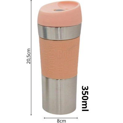 Gotë termike Excellent Houseware, 350ml, çelik inox, rozë