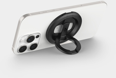 Mbajtëse magnetike telefoni Spigen O-Mag, me këmbëz që rregullohet, MagFit, e zezë