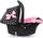 Sедиште за кукли Bayer Deluxe Car Seat Hearts, за кукли до 46cm, црно розово