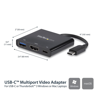Adapter USB C StarTech CDP2HDUACP, HDMI 4K 30Hz, Power Delivery 60W, i zi