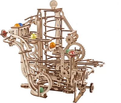 Puzzle 3D UGears Marble Run Spiral Hoist UGR70177, 266 pjesë, prej druri, shumëngjyrësh
