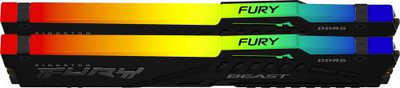 Memorie RAM Kingston Fury Beast RGB, DDR5, 16GB, 5200MHz, CL40
