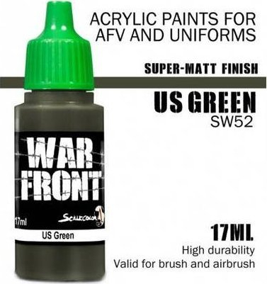 Bojë akrilike Scale75 ScaleColor WarFront US Green, 17ml, super mat, jeshile e errët