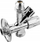 Valvul këndore e kombinuar KFA 273-010-00, 1/2" x 3/8" x 3/4", bronz kromuar, me dorezë trekëndore