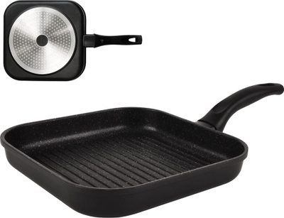 Tigan grill GRANDE 26 x 26 cm, alumin, me shtresë jo ngjitëse, gri
