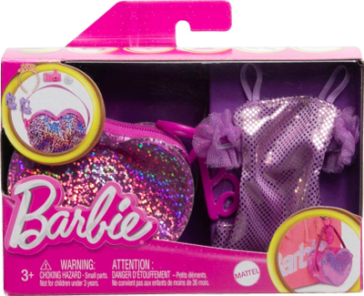 Set aksesorësh Barbie Premium Fashion Pack, 4 sete, me çantë me shkëlqim, rozë shumëngjyrëshe