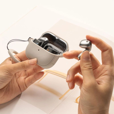 Këllëf kufjesh Ringke Onyx Magnetic MagSafe, për Samsung Galaxy Buds 3 3 Pro, TPU, Gri e Ngrohtë