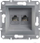 Prizë kompjuterike Schneider Electric Asfora EPH4400162, 2x RJ45 Cat 5e UTP, pa kornizë, ngjyrë çelik