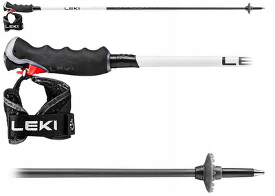 Shkopinj skish Leki Carbon 14 3D, fibra karboni, për goca
