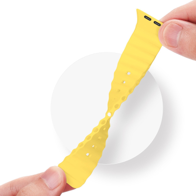Rrip ore Dux Ducis OceanWave për Apple Watch, silikon, 45 44 42mm, i verdhë