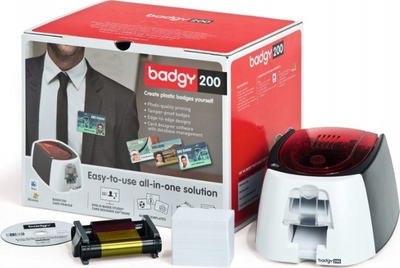 Printer kartash Evolis Badgy 200, termik me ngjyra, 300 dpi, i bardhë