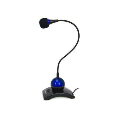 Mikrofon tavoline Esperanza me krah që përkulet, lidhje 3.5 mm, blu