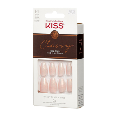 Thonj artificialë KISS Classy Nails Cozy Meets Cute, 28 copë