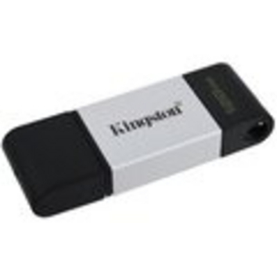 USB Kingston DataTraveler 80 - 128GB, i zi / argjendtë