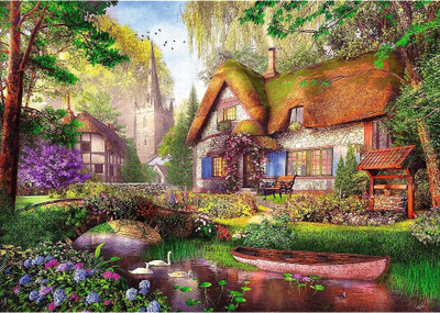 Puzzle Trefl Tea Time the Woodland Cottage, 1000 pjesë, shumëngjyrësh