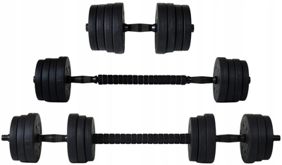 Set hantellash Bituminous Sports, 2x10kg, bituminoz, i zi