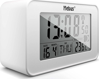Termometër digjital Mebus 51461, LCD 2 rreshta, °C dhe °F, i bardhë