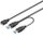 Kabllo USB PremiumCord ku3y01, 2x USB A me micro USB B, 0.3m, e zezë