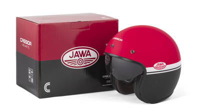 Helmetë CASSIDA Oxygen 2.0 Jawa OHC, e hapur, vizier dielli, e kuqe matte e zezë e bardhë