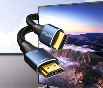 Kabllo HDMI Vention me fije pambuku, 8K, 5m, blu