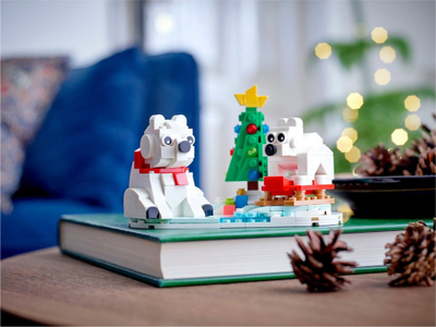 Set ndërtimi LEGO 40571 Wintertime Polar Bears, 312 pjesë, nga 9 vjeç, i bardhë