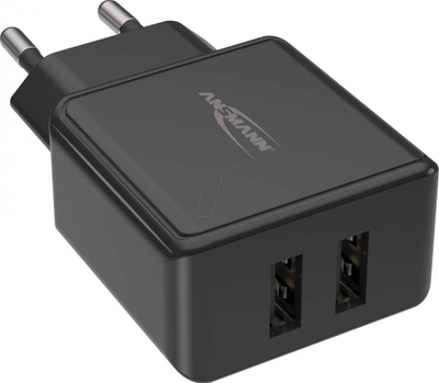 Përshtatës Ansmann HC212 2x USB-A 2.4 A (1001-0106), i zi 