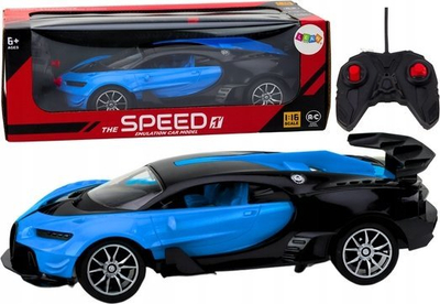 Makina lodër me telekomandë LeanToys Sports Car RC 1:16, model sportiv, blu