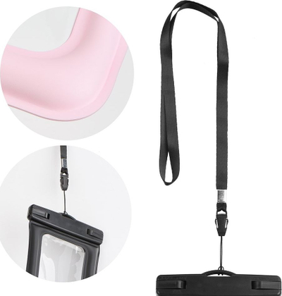 Mbajtëse uji-rezistente për telefon Partner Tele.com Waterproof Case AIRBAG, universale, me mbyllje plastike, rozë