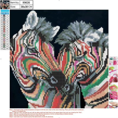 Set mozaik me diamant Centrum Diamond Mosaic, 5D, 30x30cm, zebra