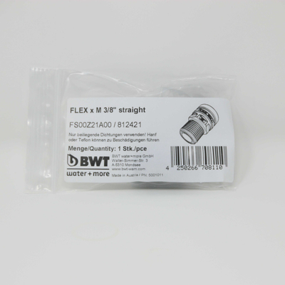 Pjesë lidhëse BWT Besthead Flex, drejtë, 3/8", material GRP