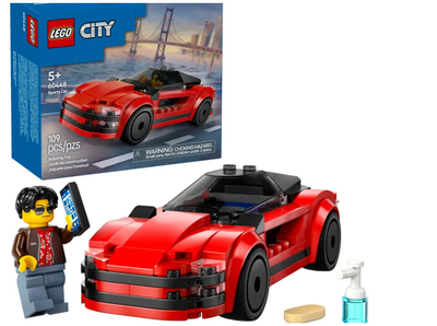 Set lodër LEGO City Red Sports Car 60448, makinë sportive, ngjyrë e kuqe