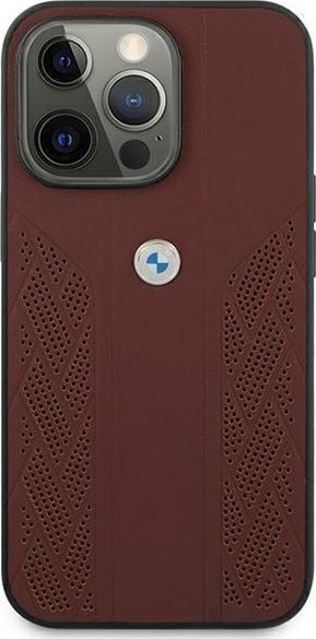 Futrollë telefoni BMW BMHCP13LRSPPR për iPhone 13 Pro 6.1", hardcase lëkurë, e kuqe