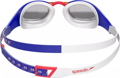Syze noti Speedo Fastskin Pure Focus, IQfit, lente mirror, blu me të kuqe