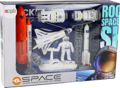Set lodrash kozmike Space Mission Rocket Spaceship, 8 pjesë, me raketë edhe astronaut