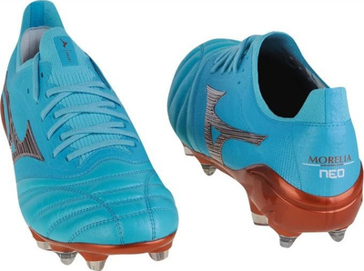 Копачки за фудбал Mizuno Morelia Neo III Beta Japan Mix M, со метални штрафови, за природна трева, сини