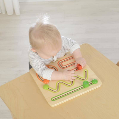 Дрвена едукативна игра Masterkidz Sliding Maze, табла со лавиринт, повеќебојна