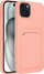 Mbulesë silikoni Forcell Card Case për iPhone 15 Plus, me xhep për kartë, rozë
