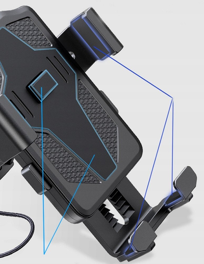 Mbajtëse telefoni universale për biçikletë, rrotullim 360°, 4-6.5", e zezë