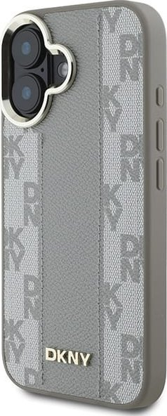 Мобилен маскич DKNY Beowe, за iPhone 16 6.1", MagSafe, со шаховски мотив, беж